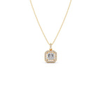 Square Halo Diamond Pendant Necklace – Elegant Sparkle in Gold, Rose Gold & Silver