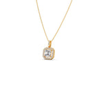 Square Halo Diamond Pendant Necklace – Elegant Sparkle in Gold, Rose Gold & Silver