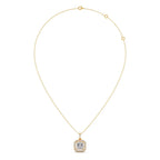 Square Halo Diamond Pendant Necklace – Elegant Sparkle in Gold, Rose Gold & Silver