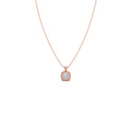 Cushion Halo Diamond Pendant Necklace – Classic Look in Gold, Rose Gold & Silver