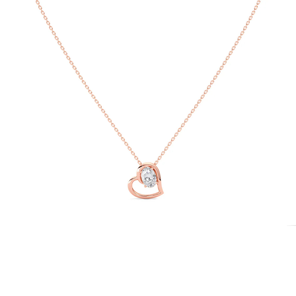 Open Heart Diamond Necklace – Gold Chain Pendant for Her