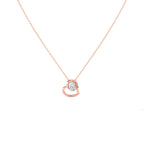 Open Heart Diamond Necklace – Gold Chain Pendant for Her