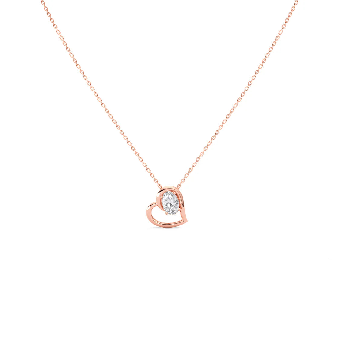 Open Heart Diamond Necklace – Gold Chain Pendant for Her