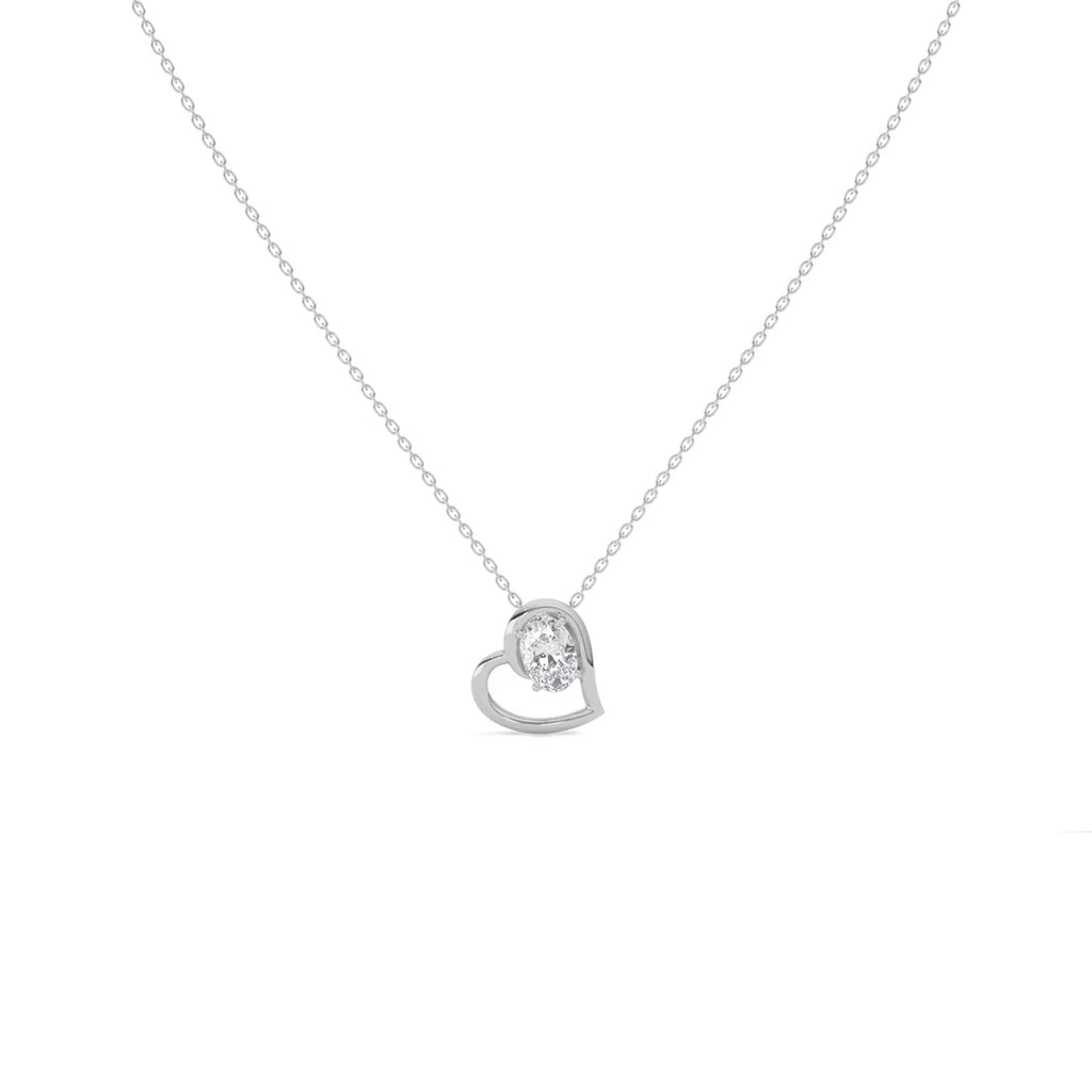 Open Heart Diamond Necklace – Gold Chain Pendant for Her