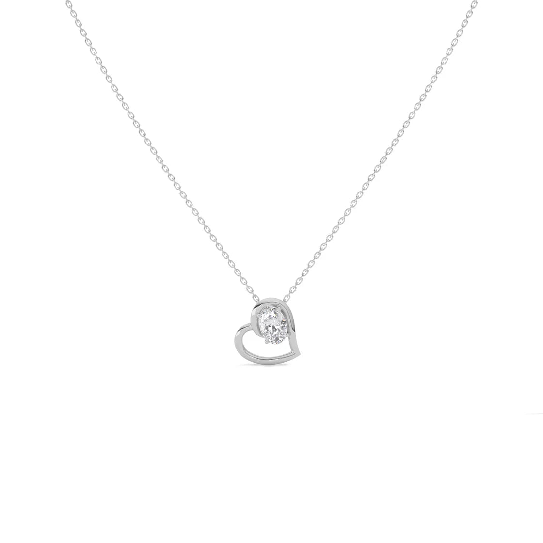 Open Heart Diamond Necklace – Gold Chain Pendant for Her