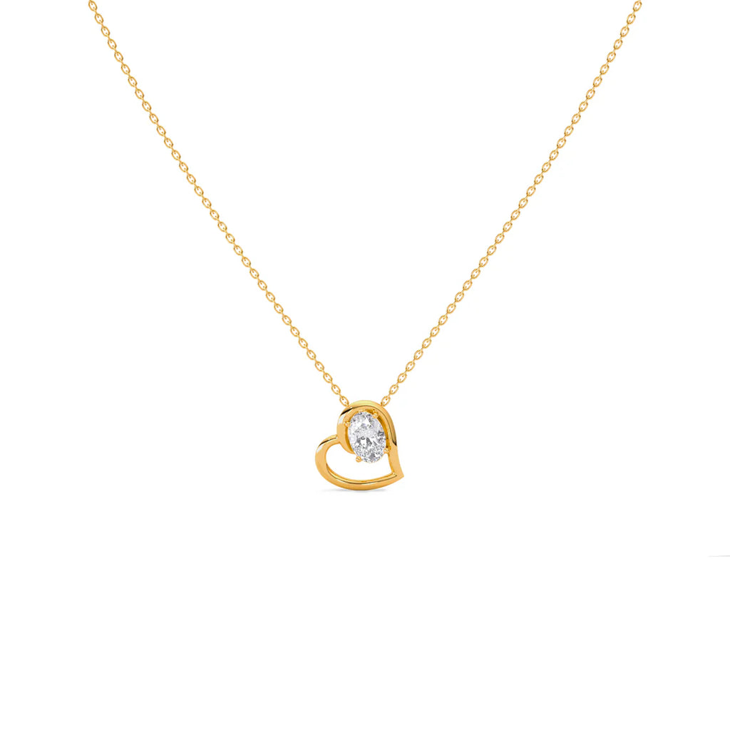 Open Heart Diamond Necklace – Gold Chain Pendant for Her