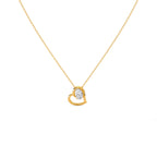 Open Heart Diamond Necklace – Gold Chain Pendant for Her