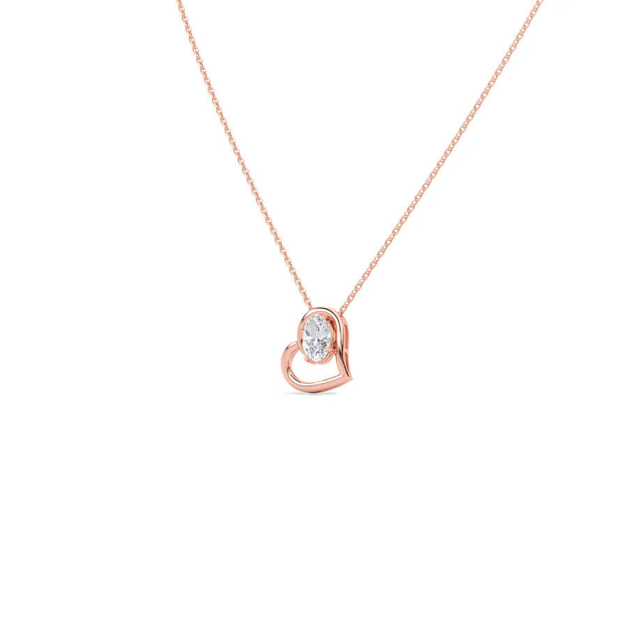 Open Heart Diamond Necklace – Gold Chain Pendant for Her