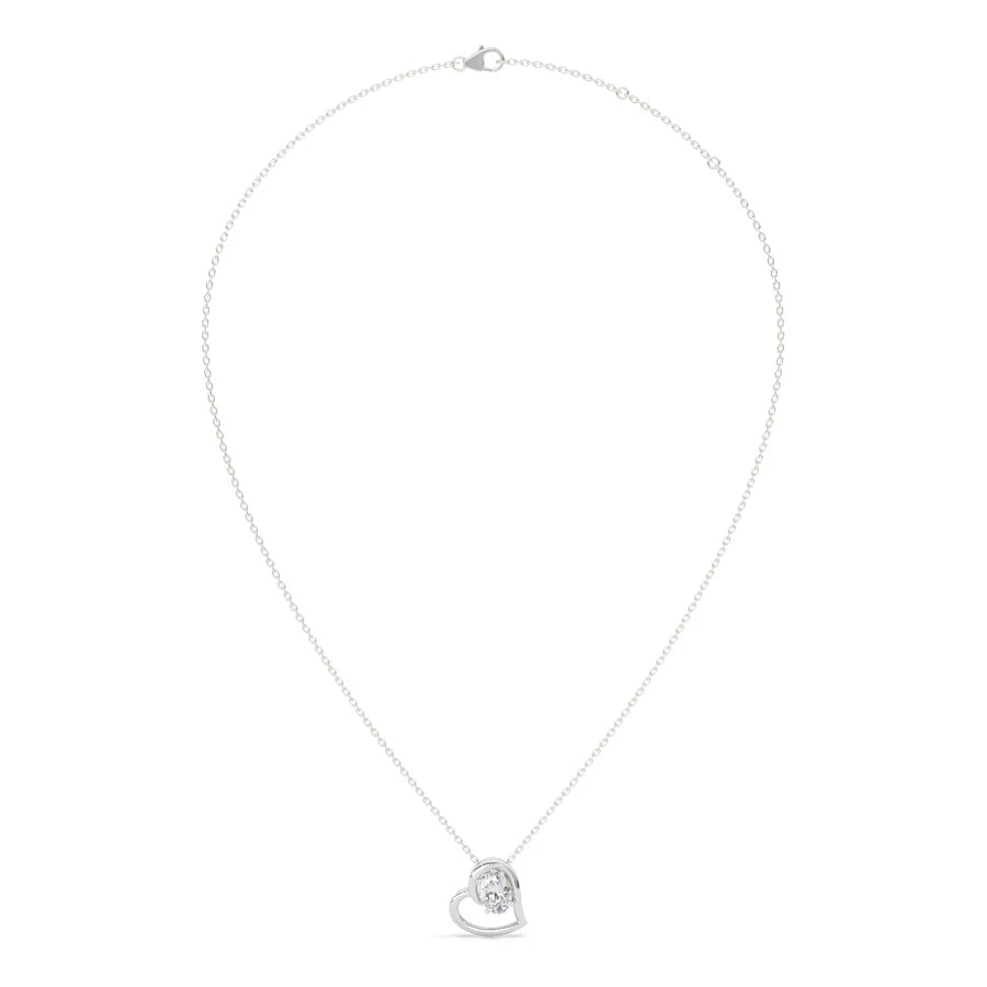 Open Heart Diamond Necklace – Gold Chain Pendant for Her