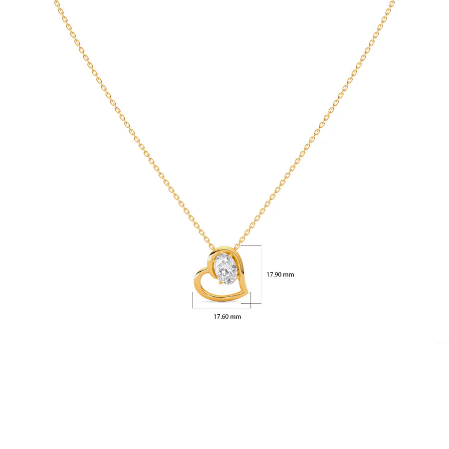 Open Heart Diamond Necklace – Gold Chain Pendant for Her