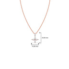 Marquise Diamond Flower Necklace for Women – Yellow, Rose & Silver Gold Pendant