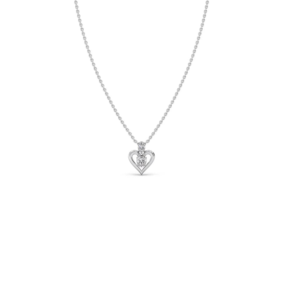 Heart Diamond Pendant Necklace – Yellow, Rose & White Gold Love Charm for Women