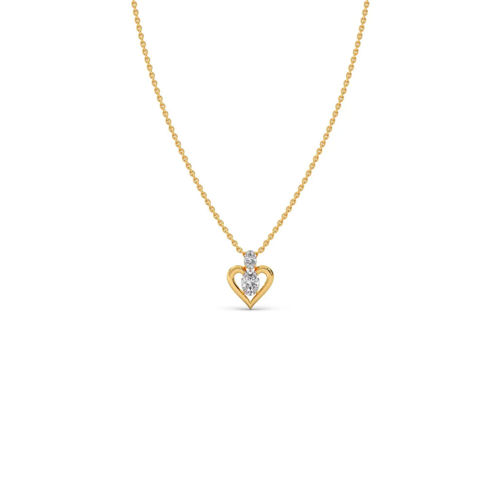 Heart Diamond Pendant Necklace – Yellow, Rose & White Gold Love Charm for Women