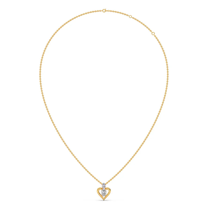 Heart Diamond Pendant Necklace – Yellow, Rose & White Gold Love Charm for Women
