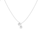 Double Round Diamond Drop Pendant Necklace in Yellow Gold