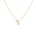 Double Round Diamond Drop Pendant Necklace in Yellow Gold