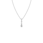 Vertical Three-Stone Diamond Pendant Necklace – Classic Gold Necklace for Women