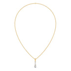 Vertical Three-Stone Diamond Pendant Necklace – Classic Gold Necklace for Women