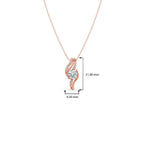 Swirl Diamond Pendant Necklace – Elegant Round Diamond in Curved Gold Design