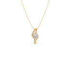 Swirl Diamond Pendant Necklace – Elegant Round Diamond in Curved Gold Design