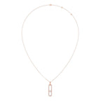 Paperclip Diamond Pendant Necklace in Yellow Gold – Contemporary Charm
