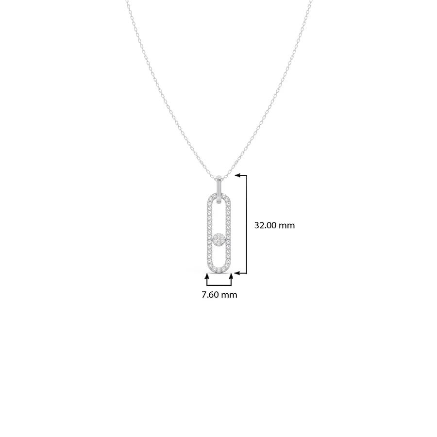 Paperclip Diamond Pendant Necklace in Yellow Gold – Contemporary Charm