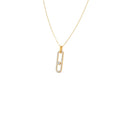 Paperclip Diamond Pendant Necklace in Yellow Gold – Contemporary Charm