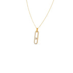 Paperclip Diamond Pendant Necklace in Yellow Gold – Contemporary Charm