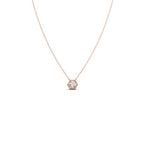 Hexagon Diamond Pendant Necklace – Geometric Gold Jewelry for Women