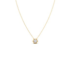 Hexagon Diamond Pendant Necklace – Geometric Gold Jewelry for Women