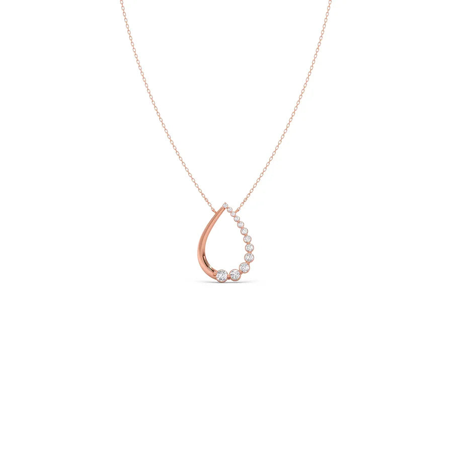 Teardrop Diamond Pendant Necklace – Elegant Drop Design in Yellow, Rose & Silver Gold