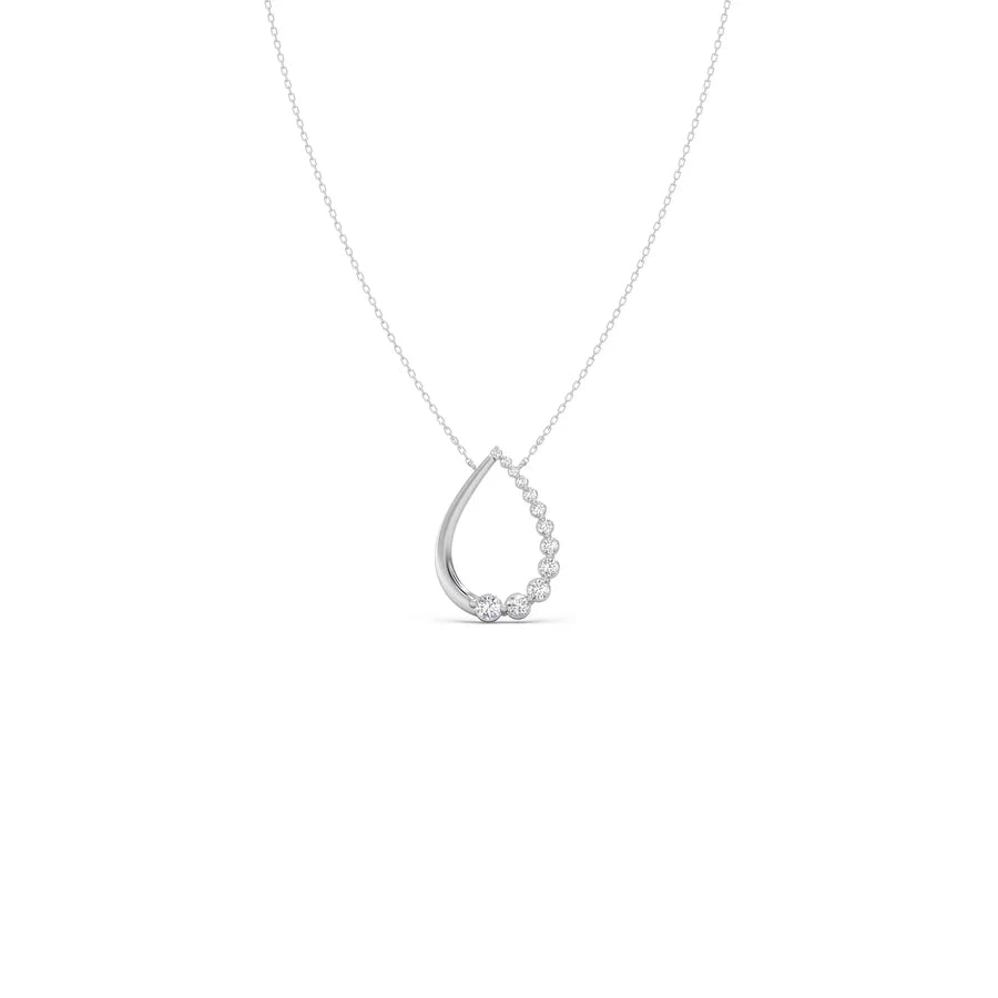 Teardrop Diamond Pendant Necklace – Elegant Drop Design in Yellow, Rose & Silver Gold