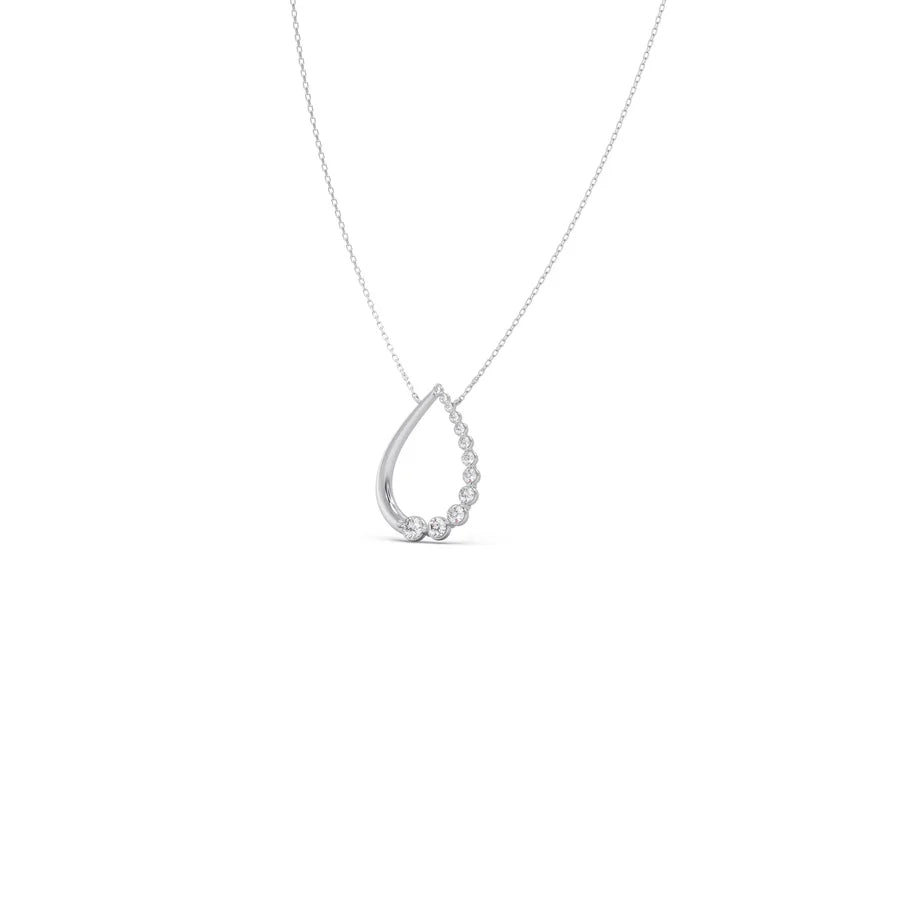 Teardrop Diamond Pendant Necklace – Elegant Drop Design in Yellow, Rose & Silver Gold