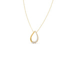 Teardrop Diamond Pendant Necklace – Elegant Drop Design in Yellow, Rose & Silver Gold