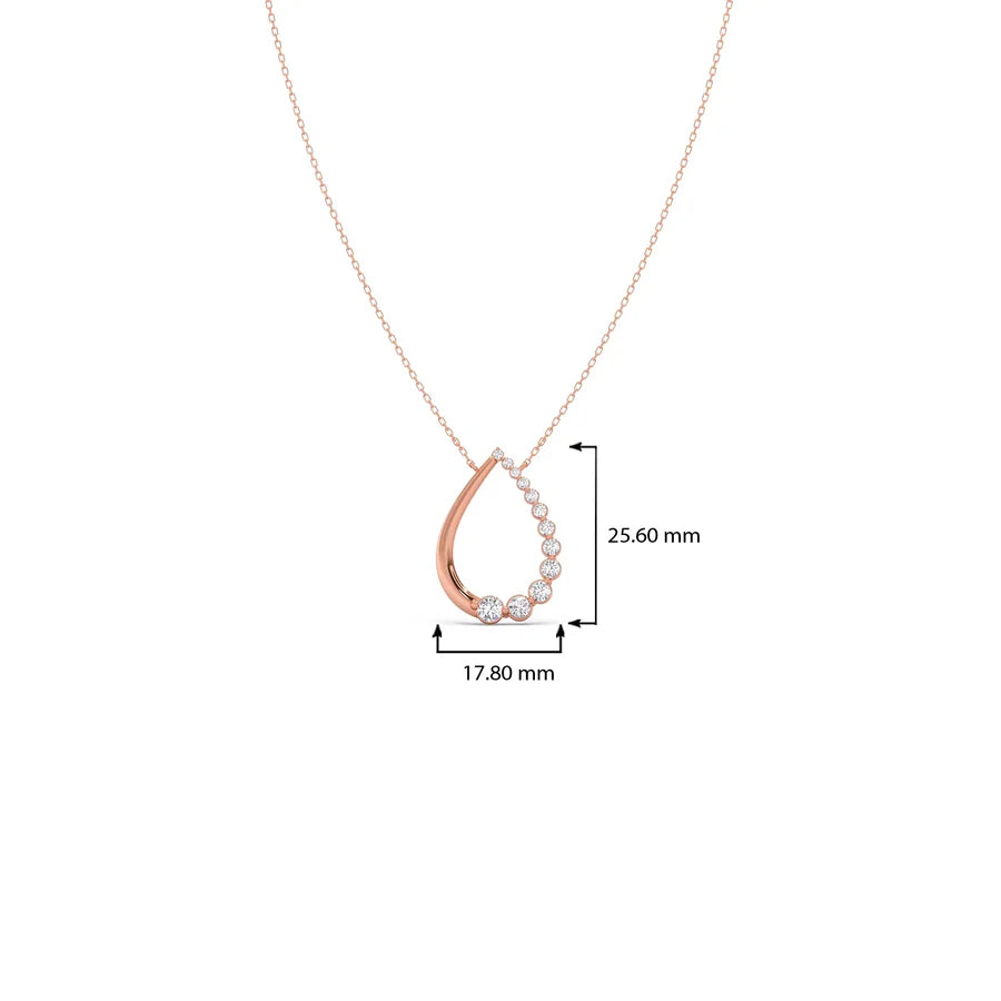 Teardrop Diamond Pendant Necklace – Elegant Drop Design in Yellow, Rose & Silver Gold