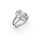 Oval Diamond Ring for Women – Split Shank Solitaire in Yellow Gold – Bold Statement Ring