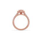 Gold Pear Diamond Ring for Women – Halo Setting with Sparkling Side Stones