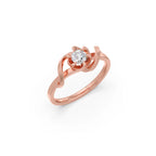 Floral Diamond Solitaire Ring in Yellow Gold – Delicate & Unique Design