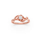 Floral Diamond Solitaire Ring in Yellow Gold – Delicate & Unique Design