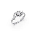 Floral Diamond Solitaire Ring in Yellow Gold – Delicate & Unique Design