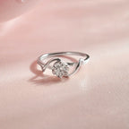 Floral Diamond Solitaire Ring in Yellow Gold – Delicate & Unique Design