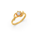 Floral Diamond Solitaire Ring in Yellow Gold – Delicate & Unique Design
