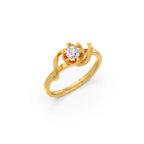 Floral Diamond Solitaire Ring in Yellow Gold – Delicate & Unique Design