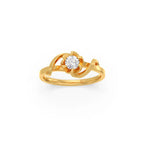 Floral Diamond Solitaire Ring in Yellow Gold – Delicate & Unique Design
