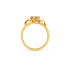 Floral Diamond Solitaire Ring in Yellow Gold – Delicate & Unique Design