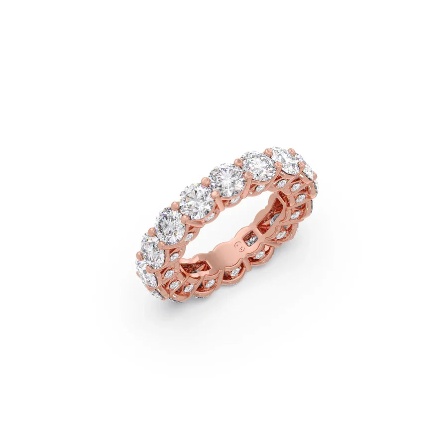 Round Diamond Eternity Band – Timeless Full-Circle Sparkle in Yellow, Rose & White Gold | Everyday Luxury Ring for Women