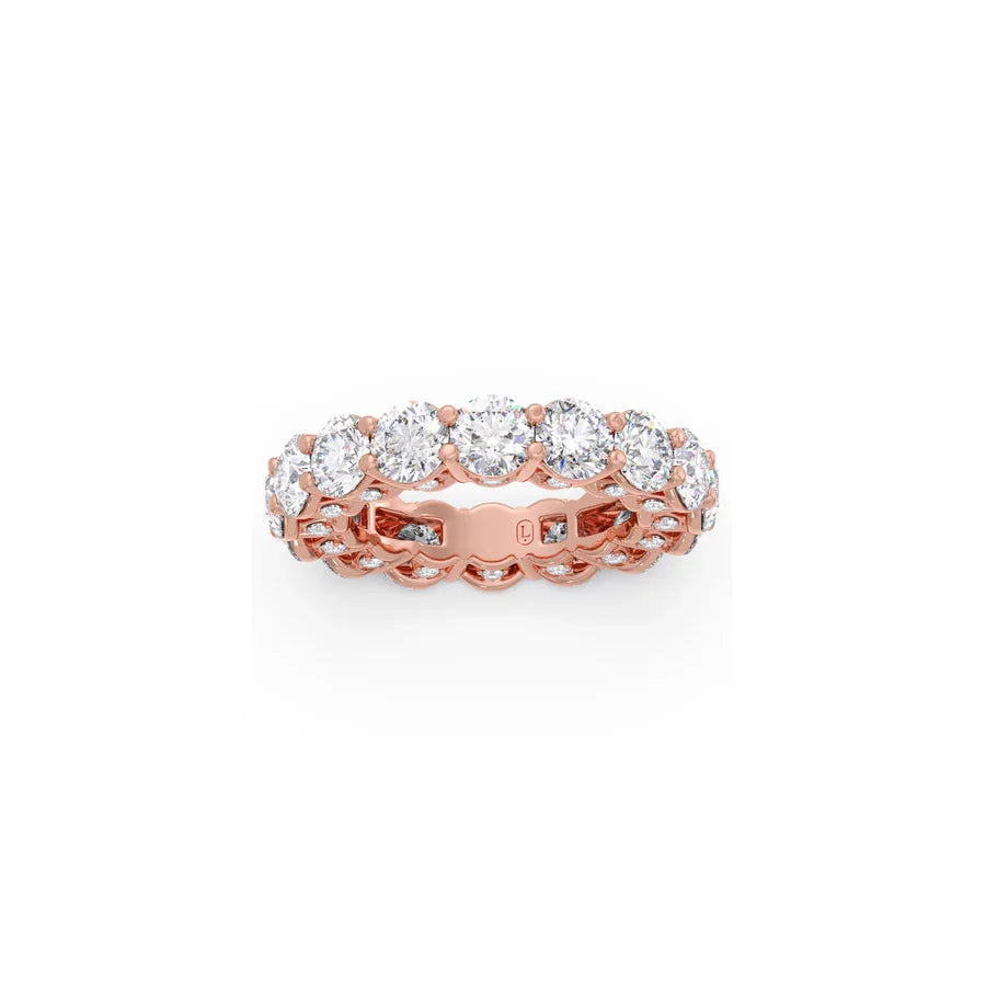 Round Diamond Eternity Band – Timeless Full-Circle Sparkle in Yellow, Rose & White Gold | Everyday Luxury Ring for Women