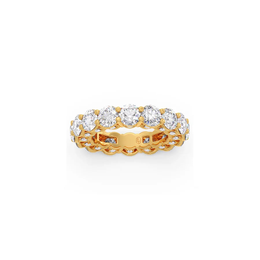 Round Diamond Eternity Band – Timeless Full-Circle Sparkle in Yellow, Rose & White Gold | Everyday Luxury Ring for Women