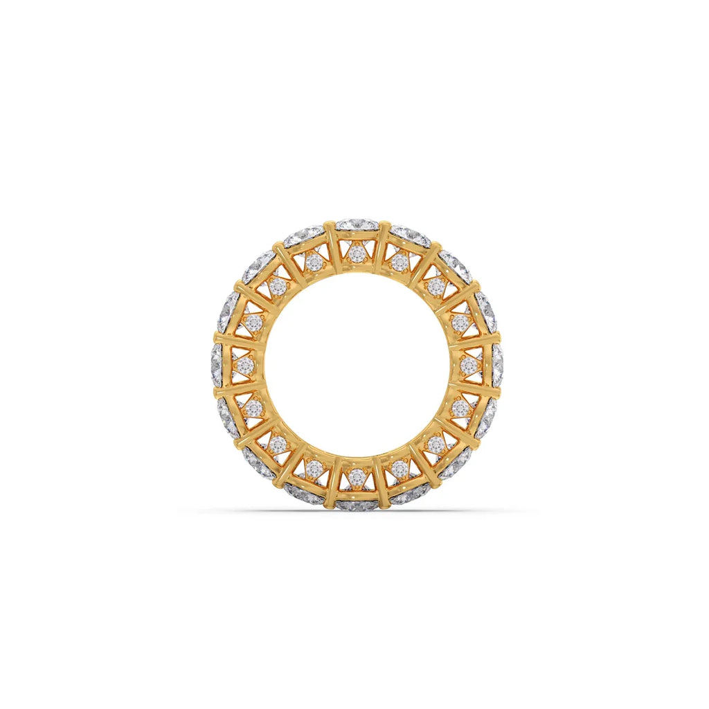 Round Diamond Eternity Band – Timeless Full-Circle Sparkle in Yellow, Rose & White Gold | Everyday Luxury Ring for Women