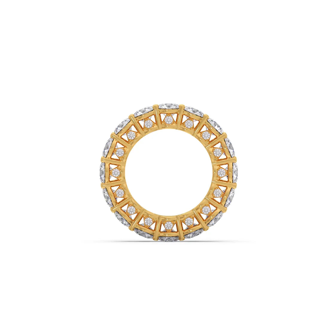 Round Diamond Eternity Band – Timeless Full-Circle Sparkle in Yellow, Rose & White Gold | Everyday Luxury Ring for Women